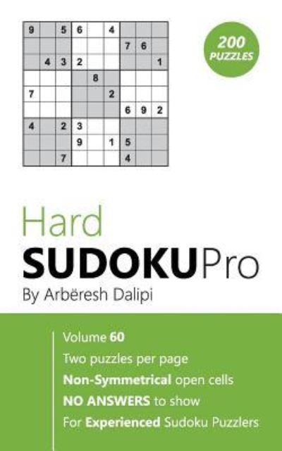 Cover for Arberesh Dalipi · Hard Sudoku Pro (Paperback Book) (2017)