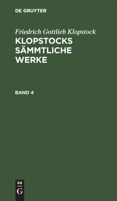 Cover for Friedrich Gottlieb Klopstock (N/A) (1901)