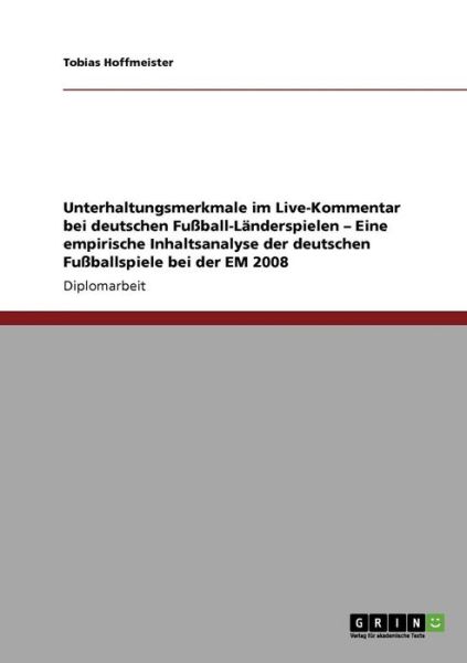 Cover for Hoffmeister · Unterhaltungsmerkmale im Li (Book) [German edition] (2009)