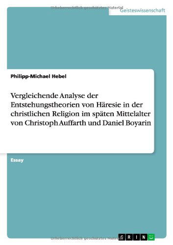 Cover for Hebel · Vergleichende Analyse der Entsteh (Book) [German edition] (2011)