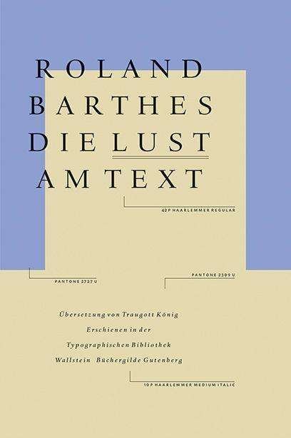 Cover for Roland Barthes · Die Lust am Text (Inbunden Bok) (2021)