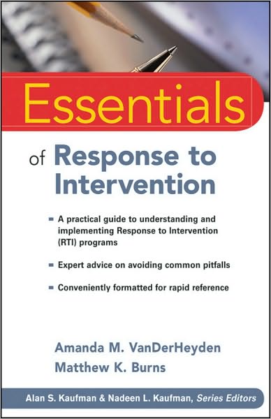 Cover for Amanda M. VanDerHeyden · Essentials of Response to Intervention - Essentials of Psychological Assessment (Paperback Book) (2010)