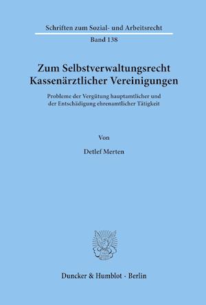 Cover for Merten · Zum Selbstverwaltungsrecht Kasse (Book) (1995)