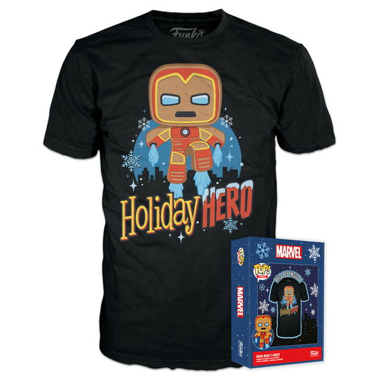 Marvel Holiday Pop! Tees T-shirt Gb Iron Man Gr - Marvel - Gadżety - Funko - 0889698669634 - 3 stycznia 2023