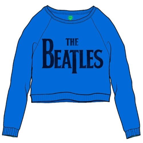 The Beatles Ladies Sweatshirt: Drop T Logo with Cropped Styling - The Beatles - Marchandise - Apple Corps - Apparel - 5055295330634 - 