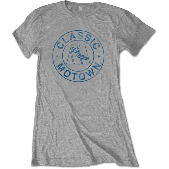 Motown Records Ladies T-Shirt: Classic Circle (Grey) - Motown Records - Fanituote - Bravado - 5055979942634 - torstai 12. maaliskuuta 2020