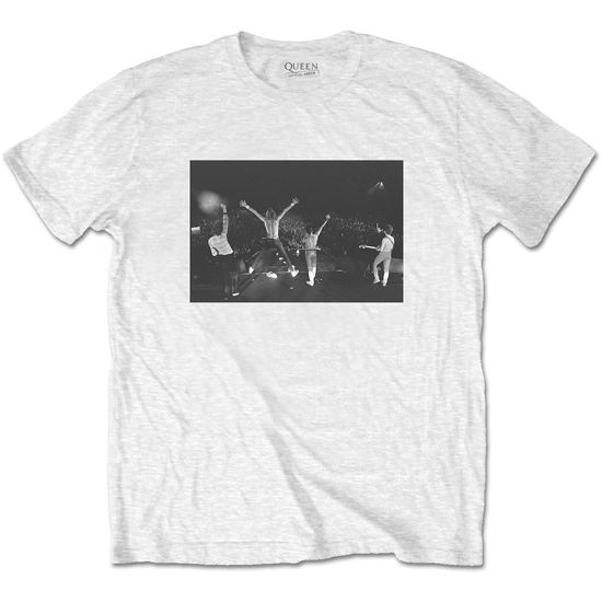 Cover for Queen · Queen Unisex T-Shirt: Crowd Shot (White) (T-shirt) [size M] [White - Unisex edition] (2019)