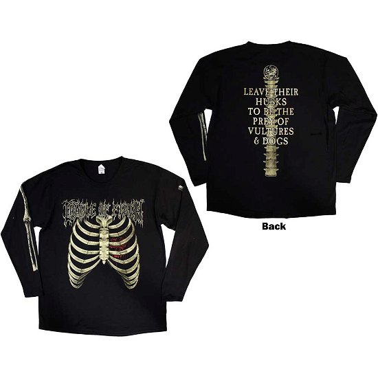 Cradle Of Filth Unisex Long Sleeve T-Shirt: Skeleton (Back & Sleeve Print) - Cradle Of Filth - Koopwaar -  - 5056187768634 - 