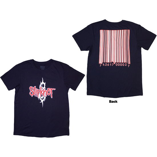 Cover for Slipknot · Slipknot Unisex T-Shirt: Barcode (Navy Blue) (Back Print) (T-shirt) [size S] (2024)