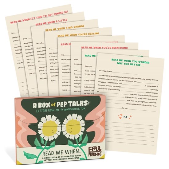 Em & Friends A Box of Pep Talks Fill in the Love Read Me When Letters - Em & Friends - Bøger - Knock Knock - 9781642464634 - 18. januar 2024