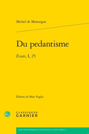 Cover for Michel de Montaigne · Du Pedantisme (Book) (2022)