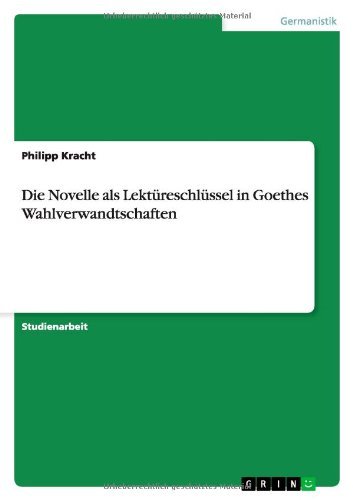 Die Novelle als Lektüreschlüssel - Kracht - Bøker - GRIN Verlag - 9783640578634 - 30. mars 2010