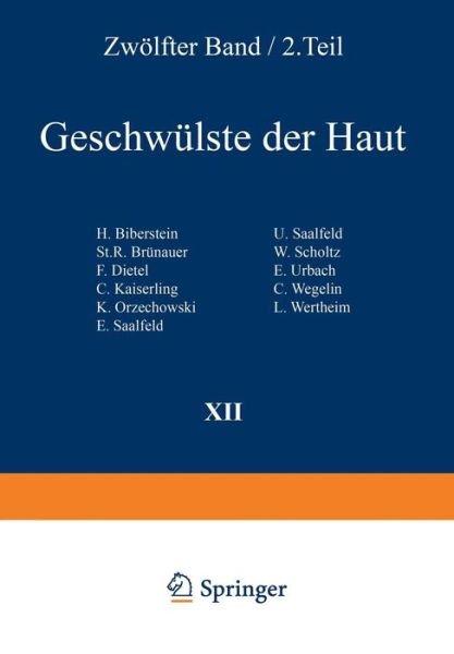 Cover for H Biberstein · Geschwulste Der Haut I (Paperback Book) [Softcover Reprint of the Original 1st 1932 edition] (1932)