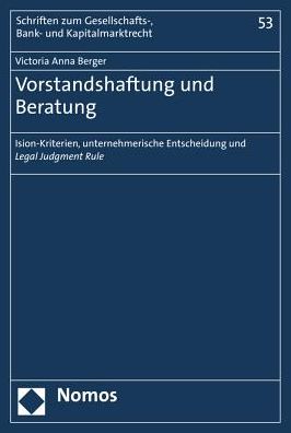 Cover for Berger · Vorstandshaftung und Beratung (Book) (2015)