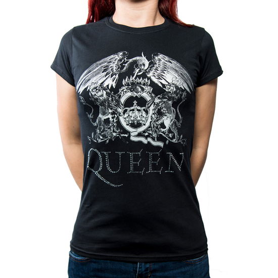 Queen Ladies T-Shirt: Logo (Embellished) - Queen - Marchandise - Bravado - 5055979958635 - 