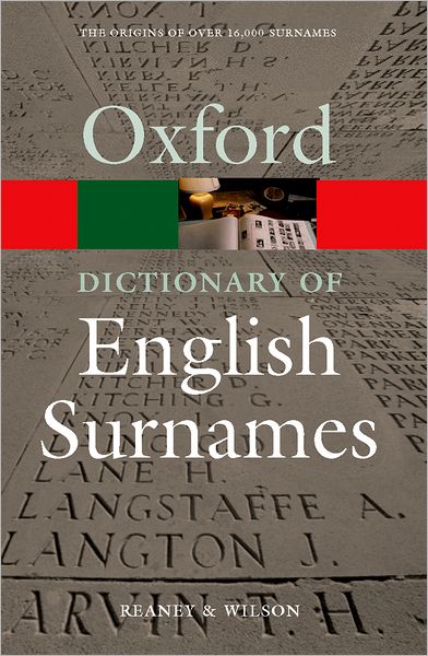 Cover for P H Reaney · A Dictionary of English Surnames - Oxford Quick Reference (Taschenbuch) [3 Revised edition] (2005)