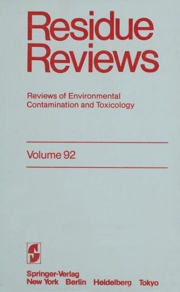 Cover for Francis A. Gunther · Residue Reviews: Reviews of Environmental Contamination and Toxicology - Reviews of Environmental Contamination and Toxicology (Paperback Book) [Softcover reprint of the original 1st ed. 1984 edition] (2011)