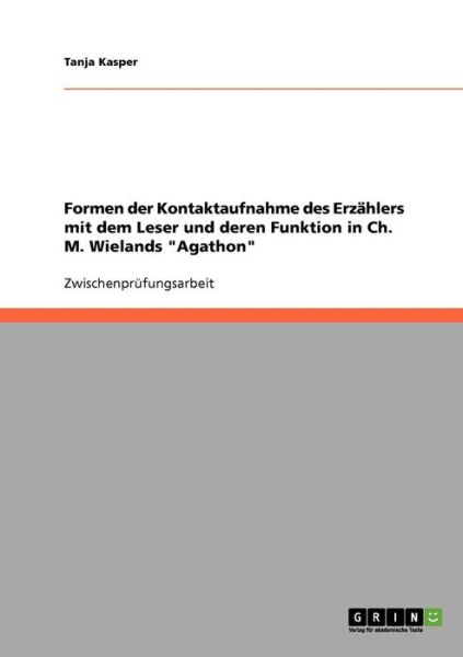 Cover for Kasper · Formen der Kontaktaufnahme des E (Book) [German edition] (2013)