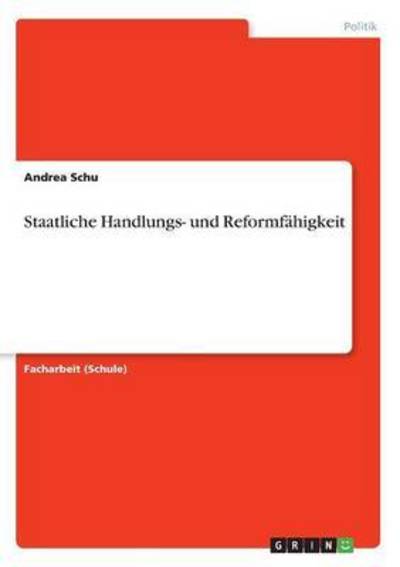 Cover for Schu · Staatliche Handlungs- und Reformfä (Book) (2016)