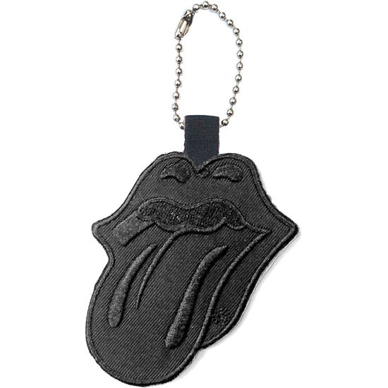 The Rolling Stones Keychain: Classic Tongue Black (Double Sided Patch) - The Rolling Stones - Koopwaar -  - 5056368624636 - 