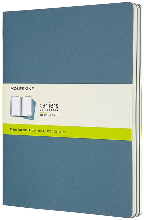 Set Of 3 Moleskine Extra Large Plain Cahier Journals: Brisk Blue - - Bücher - MOLESKINE - 8058647629636 - 2. Mai 2019