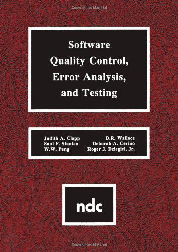 Cover for Judith A. Clapp · Software Quality Control, Error, Analysis (Hardcover bog) (1995)
