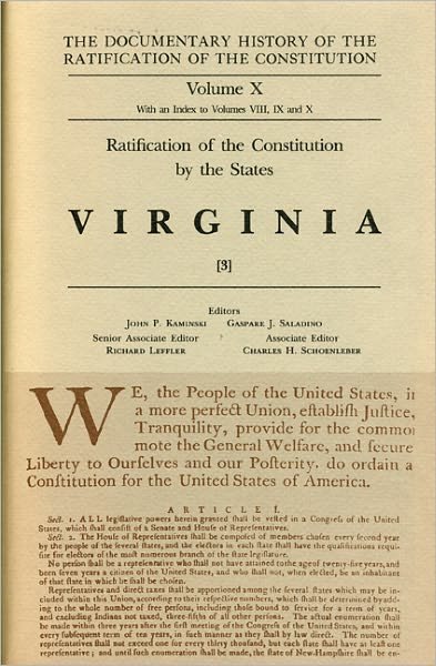 Cover for Kaminski · Ratification by the States Virginia Vol 3 (Hardcover bog) [Annotated edition] (1993)