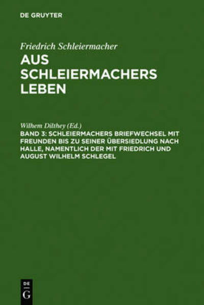 Cover for Wilhelm Dilthey · Schleiermachers Briefwechsel mit Freund (Bok) (1974)