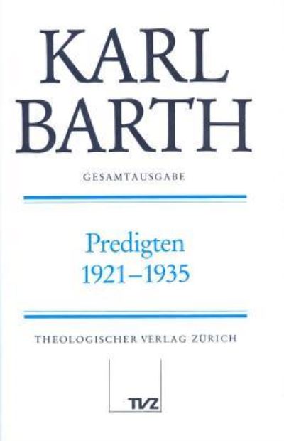 Cover for Karl Barth · Predigten, 1921-1935 (Book) (1998)