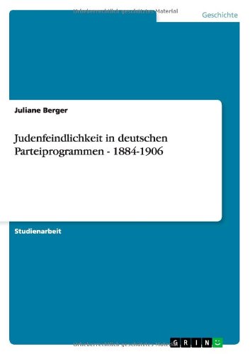 Cover for Berger · Judenfeindlichkeit in deutschen (Buch) [German edition] (2013)