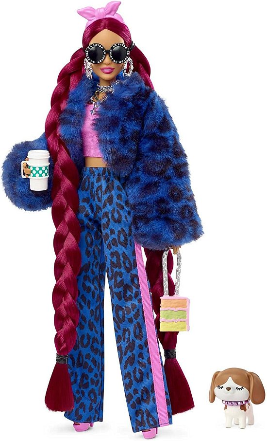 Barbie Extra Doll with Blue Leopard Track Suit - Barbie - Merchandise -  - 0194735072637 - 20. september 2022