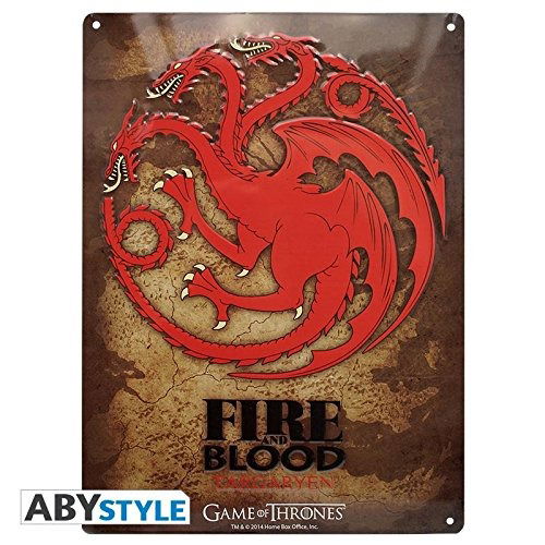 Cover for Abystyle · Abystyle - Game Of Thrones - Metal Plate Targaryen (28x38) (Toys) (2019)