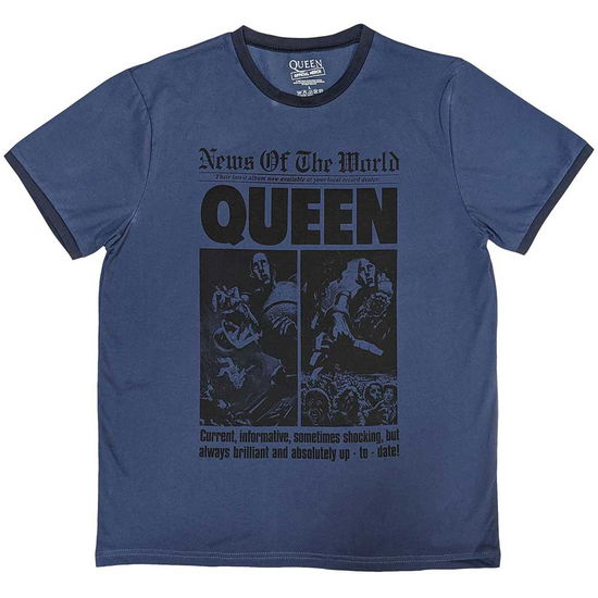 Cover for Queen · Queen Unisex Ringer T-Shirt: News of the World 40th Front Page (Bekleidung) [size XXL]