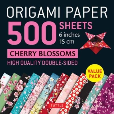 Cover for Tuttle Publishing · Origami Paper 500 sheets Cherry Blossoms 6 inch (15 cm): Tuttle Origami Paper: High-Quality Double-Sided Origami Sheets Printed with 12 Different Patterns (Instructions for 6 Projects Included) (Print) [Ed edition] (2021)