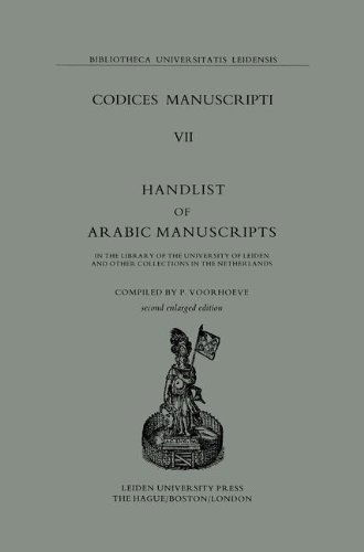 Petrus Voorhoeve · Codices Manuscripti: Handlist of Arabic Manuscripts - Codices Manuscripti (Paperback Book) [1980 edition] (2014)