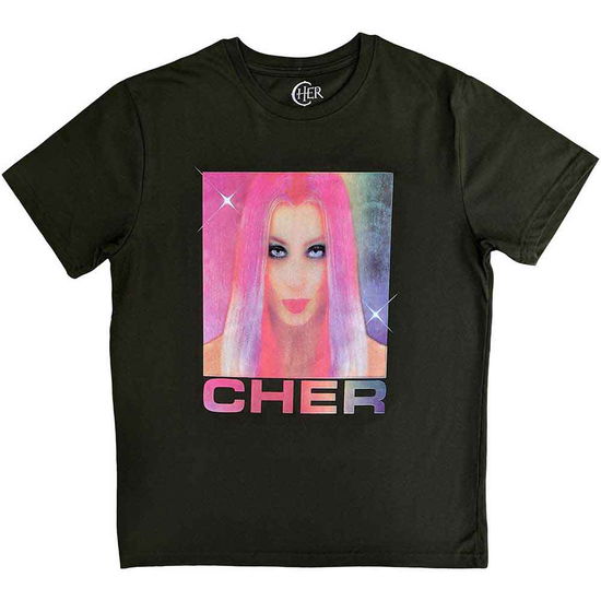 Cover for Cher · Cher Unisex T-Shirt: Pink Hair (Green) (T-shirt)