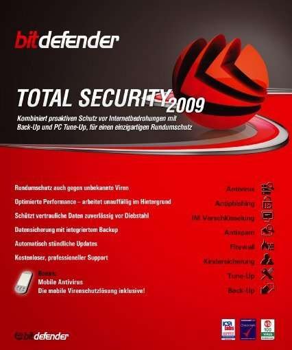 BitDefender Total Security 2009 3 User - Pc - Jogo -  - 4260057694638 - 18 de agosto de 2008