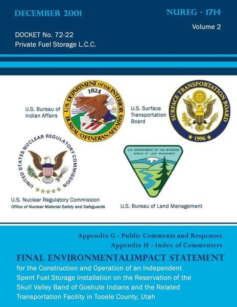 Cover for U S Nuclear Regulatory Commission · Final Environmental Impact Statement for the Construction and Operation of an Independent Spent Fuel Storage Installation on the Reservation of the Sk (Paperback Book) (2014)