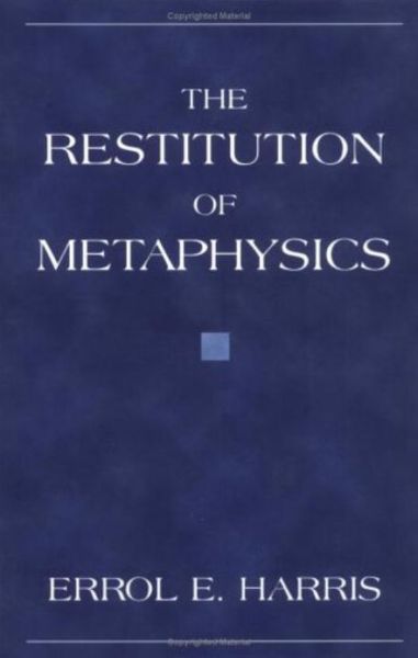 Cover for Errol E. Harris · The Restitution Of Metaphysics (Gebundenes Buch) (2013)