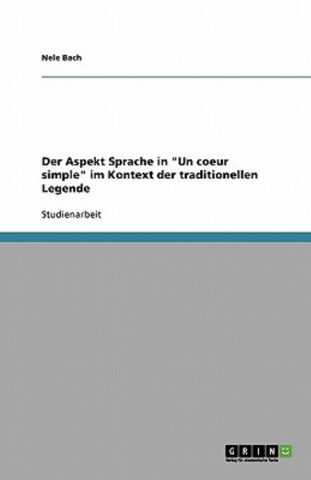 Der Aspekt Sprache - Bach - Books - GRIN Verlag - 9783638939638 - November 7, 2013