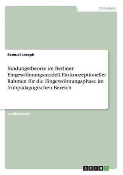 Cover for Joseph · Bindungstheorie im Berliner Eing (Bog)