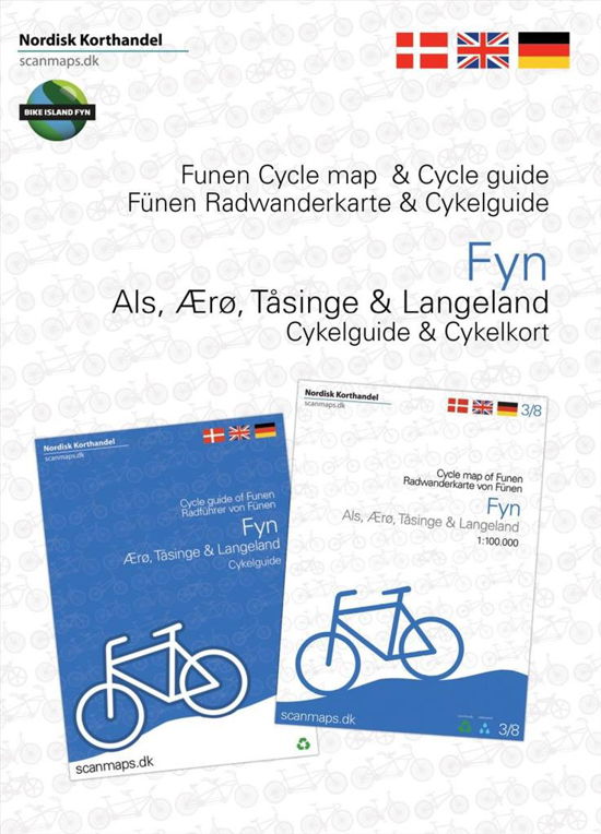 Cover for Jens Erik Larsen · Fyn, Ærø, Tåsinge og Langeland Cyklekort og guide (Bok) [1. utgave] (2018)