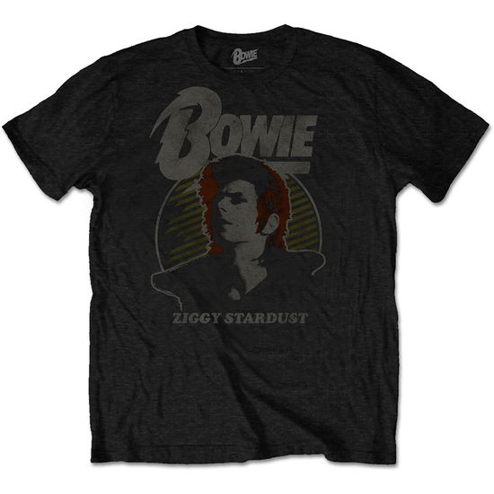 Cover for David Bowie · David Bowie Unisex T-Shirt: Vintage Ziggy (Black) (T-shirt) [size S] [Black - Unisex edition] (2017)