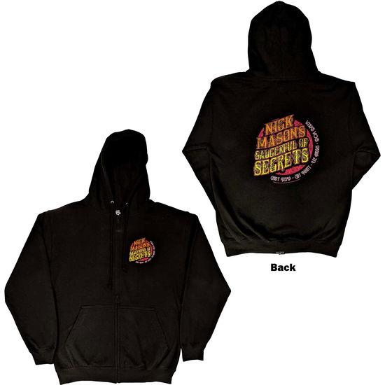 Nick Mason's Saucerful of Secrets Unisex Zipped Hoodie: Logo (Back Print, Ex-Tour) - Nick Mason's Saucerful of Secrets - Mercancía -  - 5056561066639 - 