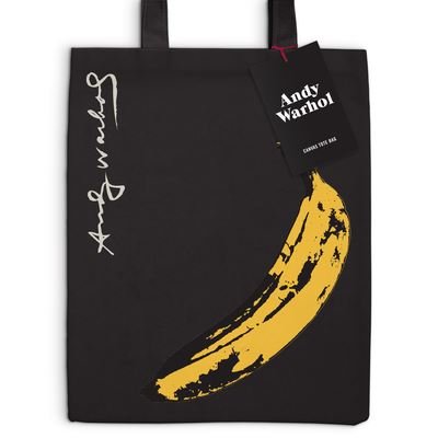 Cover for Galison · Warhol Banana Canvas Tote Bag - Black (CLOTHES) (2024)