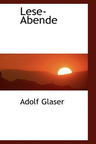 Cover for Adolf Glaser · Lese-abende (Paperback Book) [German edition] (2009)