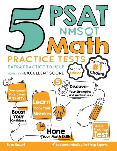 Cover for Reza Nazari · 5 PSAT / NMSQT Math Practice Tests (Paperback Book) (2020)