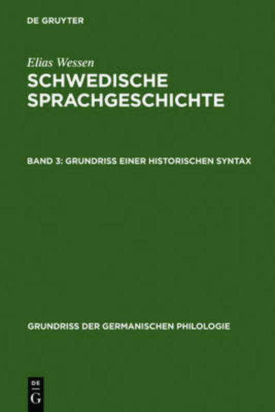 Cover for Wessen · Schwedische Sprachgeschichte (Book) (1970)
