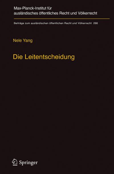 Cover for Yang · Die Leitentscheidung (Book) [1. Aufl. 2018 edition] (2017)