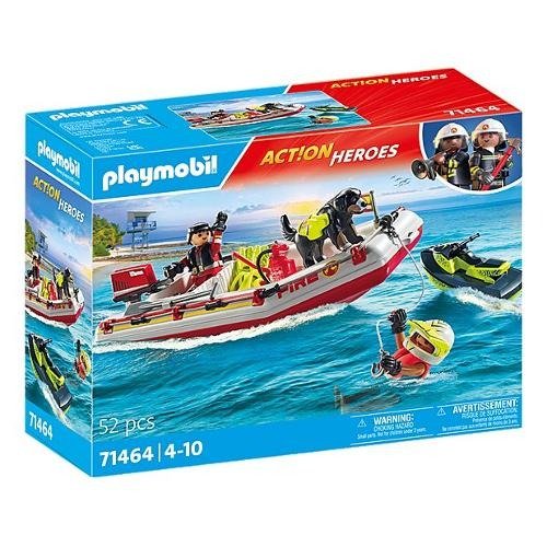 Cover for Playmobil · Playmobil Action Heroes Brandweerboot met Waterscooter - 71464 (Leketøy)
